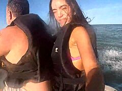hey, check out these wild adventures on a jet ski in guarujá sea with a sexy young brazilian teen and her long hair.
