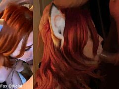 Cute Redhead Fox With Small Waist And Brown Eyes Sucks Monster Cock For Facial Cum 😘💦