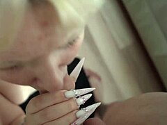 I feel so thrilled when my cute blonde co worker gives me that deepthroat pov in the early morning