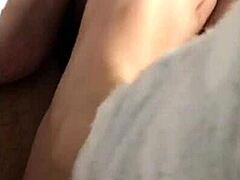 Latina Beauty Delivers Sensual Footjob With Her Pretty Feet