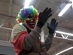 Queen rogue and gibby the clown create outdoor sex tape at home depot in full cosplay video