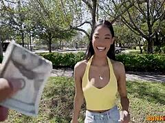 Eden West milks that big cock with her tight ebony pussy in doggystyle until he cums hard! 😈🍆