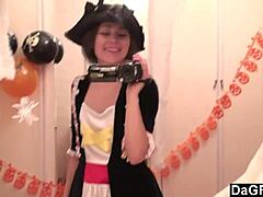 dagfs features this sexy caribbean teen stripping on webcam, ripping clothes and masturbating her pussy solo.