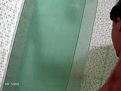 Hidden Camera Captures Naughty Chubby Stepmom Recorded Taking Bath!