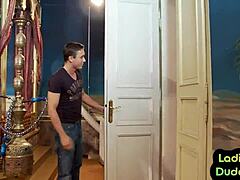 mean british femdom boldly pegs her submissive in strapon group domination with cuckold vibes