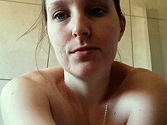 I love watching this cute girl next door smoke solo in the bathroom with her skinny body on display.