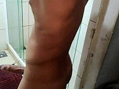 Arrived at stable saw big dick guy naked in shower sucked him then he fucked me