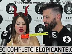 elo podcast runs the ice over sara blonde's tits in this blonde narrative scene with sensual touches