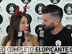 elo podcast runs the ice over sara blonde's tits in this blonde narrative scene with sensual touches