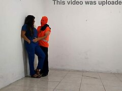 The Dirty Hospital Nurse Flirts With The Janitor Getting Him Aroused For A Sloppy Blowjob With Lots Of Saliva On His Penis In Real Hospital Porn