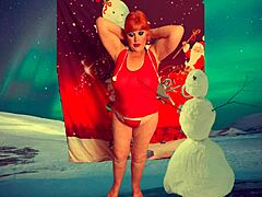 Unexpected Interruption In Granny's Cheating Christmas Elf Costume Fuck