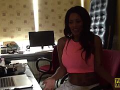 Babysitter Kiki Minaj Gets Dommed And Creampied By Rough Master.