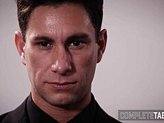 fetish brunette receives intense facial and mouth cumshot in hardcore scene