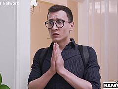 the bound girl gets banged hard by her step-bro in a creampie session.