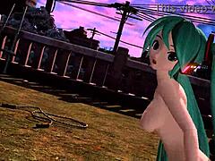 Hatsune Miku nude mod reveals big tits and ass in solitary envy project