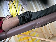 Doctor, slide your hand over my cock like that - lucky patient getting this intense handjob in hospital.