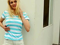 stockings hottie gets jizzed by big cock in hardcore cumshot facial with small tits pornstar