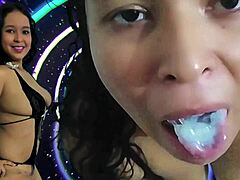 Milf Cougar Swallows Cum From Small Cock After Masturbating For Cuckold Husband In Lingerie