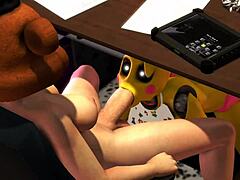 Big Tits Giving Blowjob To Guard With Toy