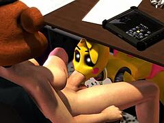 Big Tits Giving Blowjob To Guard With Toy