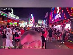 Walking down Walking Street in Pattaya on Halloween 2024 with neon lights shining and sexy costumes all around