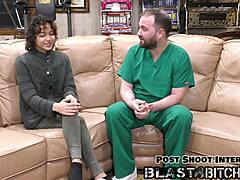 Doctor delivers intense fucking to petite Brooklyn Rossi in latex gloves at hospital. He blasts her shaved pussy with cum after multiple orgasms