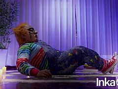 Halloween chucky comes to life surprising tiffany with anal breaking in curvy latina cosplay