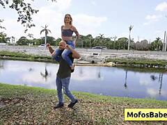 petite blondie teen 18+ seduced near the lake by muscular bald dude - joey white jmac with sexy fucking in hardcore lingerie bodybuilder style