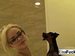 Elsa Jean reveals her hotel room along with a peek at her body