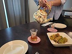 I fuck my curvy blonde stepmom alone at home with her big ass