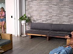 Milf stepmother takes on her inexperienced stepson's big cock in a quick session with monique fuentes and max betancur