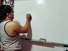 oh man, this 21 simplification sexual de p algebra with asian student and nerd teacher in bedroom, brown eyes staring