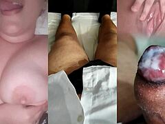 Curvy ex-girlfriend teases with her fat tits in see-through outfit hinting at interracial cuckold orgasm from small cock