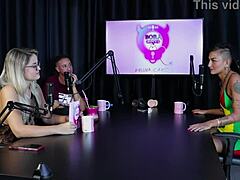 Hey, why did the hot brunette and naughty blonde strip naked after sharing experiences at the all-women mansion?