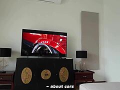 Stepsister with Natural Tits and Blue Eyes Gets Fucked Doggystyle While Watching TV in Rough Cowgirl Action