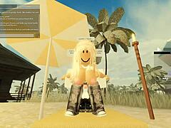In this wild 91 roblox porn scene a blonde shakes her ass while riding in doggystyle for deepthroat anal sex