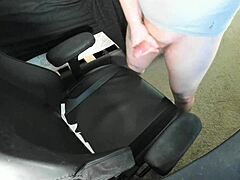 hey, watch this ginger unleash a massive cum explosion right on that chair?