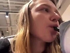 Whoa, Check Out This Public Extreme Squirting and Fucking in the Changing Room!