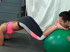 fitness trainer larissa louder lets me lick and smell her feet during yoga poses