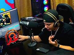 Bruna Lambertini sits naked on Ruan's lap after his kiss request in podcast interview