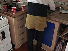 Real British Stepmother Shows Hairy Pussy to Horny Young Stepson After Begging