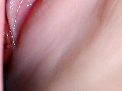 Sexy fuck doll's shaved vagina gets heavily lubed for intense double penetration action