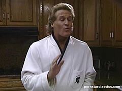 Lucky gets ambitious with double penetration in vintage threesome anal fucking