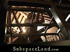 Hardcore Blonde Bound and Punished with Deepthroat Sucking in Garage