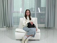 omg this real virgin 18yo alesia cage is so cute in her first porn casting interview 😍