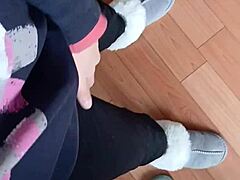 Risky Mutual Masturbation Session Between Lesbian Colleagues In Jeans And Skirts At The Office