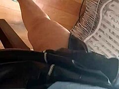 Risky Mutual Masturbation Session Between Lesbian Colleagues In Jeans And Skirts At The Office