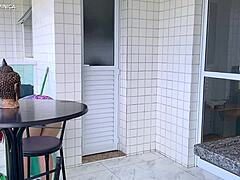 that big ass latina maid i hired has me so horny with her tight shorts, gaping her asshole for anal.