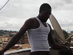 Adorable Big-Titted Ebony Babe Gets Oily Massage From Neighbor In Garage Workout Session