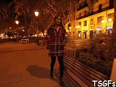 seductive shemale ladyboy rides thick cock in rough anal and cums hard